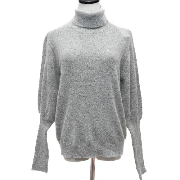 Revolve One Grey Day Gray Puff Sleeve Sweater Size Large - Picture 1 of 10